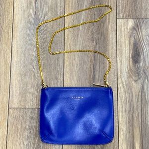 Genuine Leather Designer Purse Clutch Gold Chain Retro